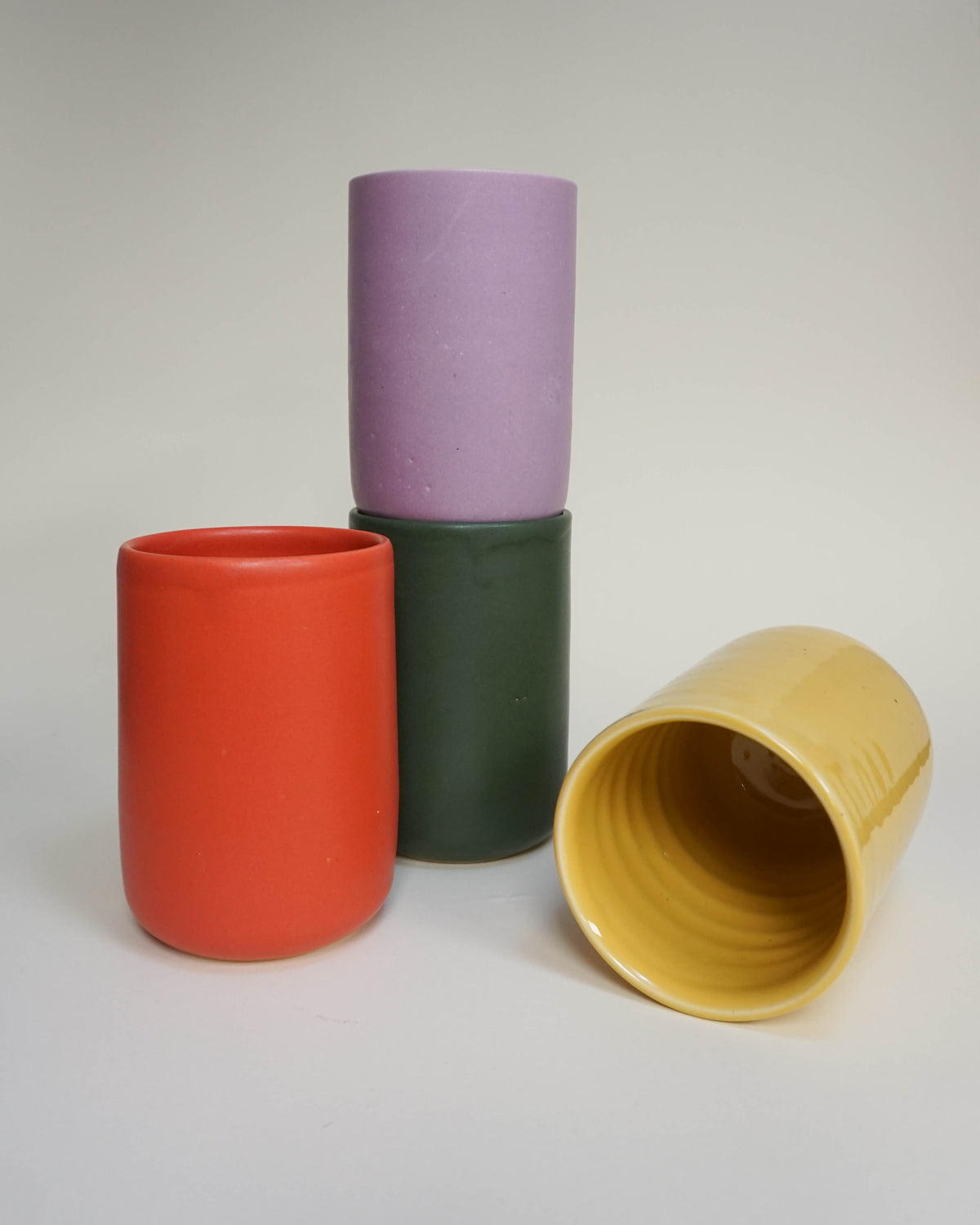Tubular Vase in Glossy Sunflower Yellow