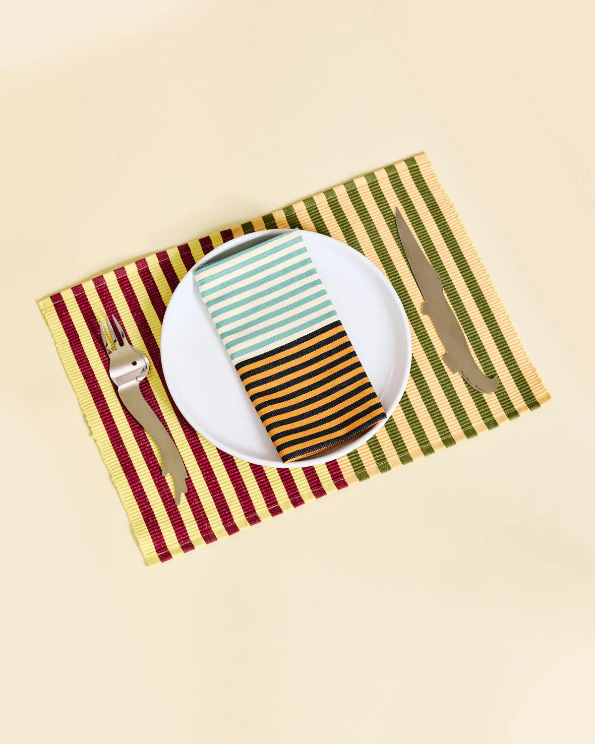 Duo Stripe Placemats in Honey