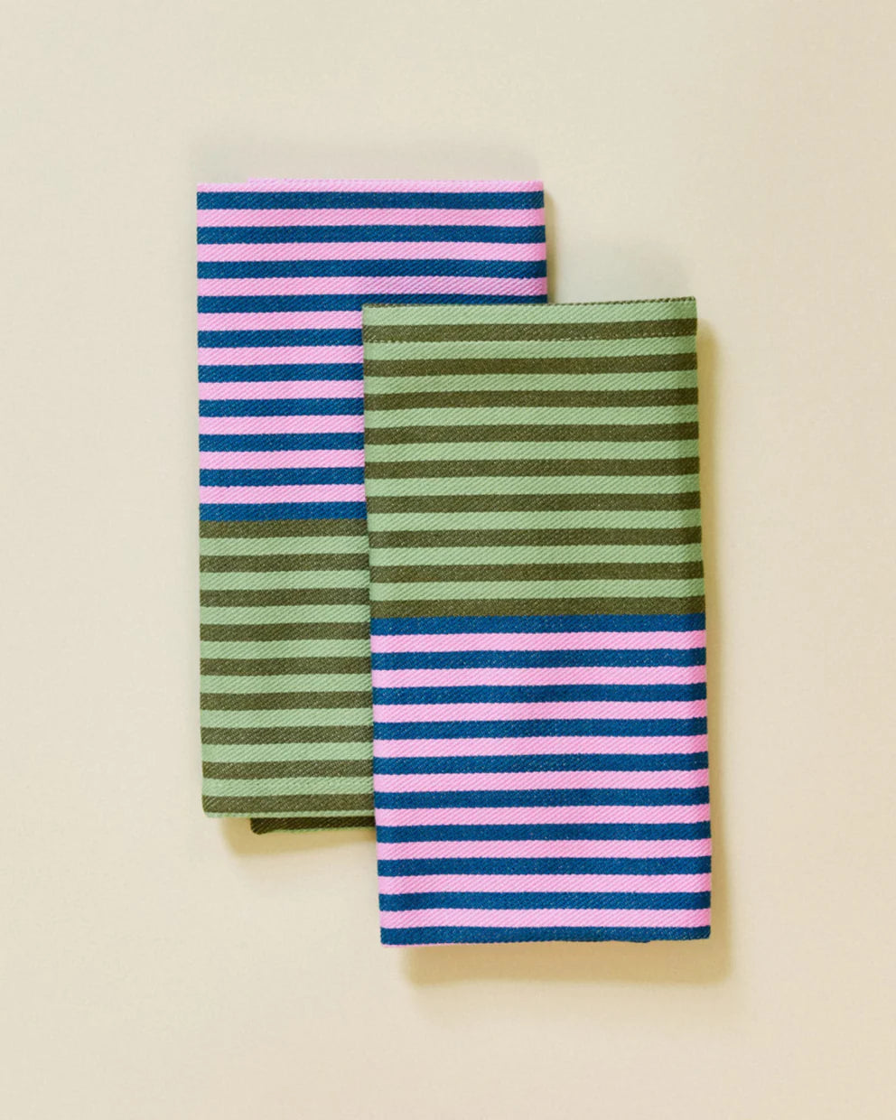 Duo Stripe Napkins in Rosemary